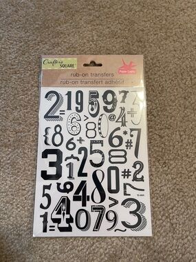 Crafter's Square Black Number Rub-On Transfers - Decorative Numerals
